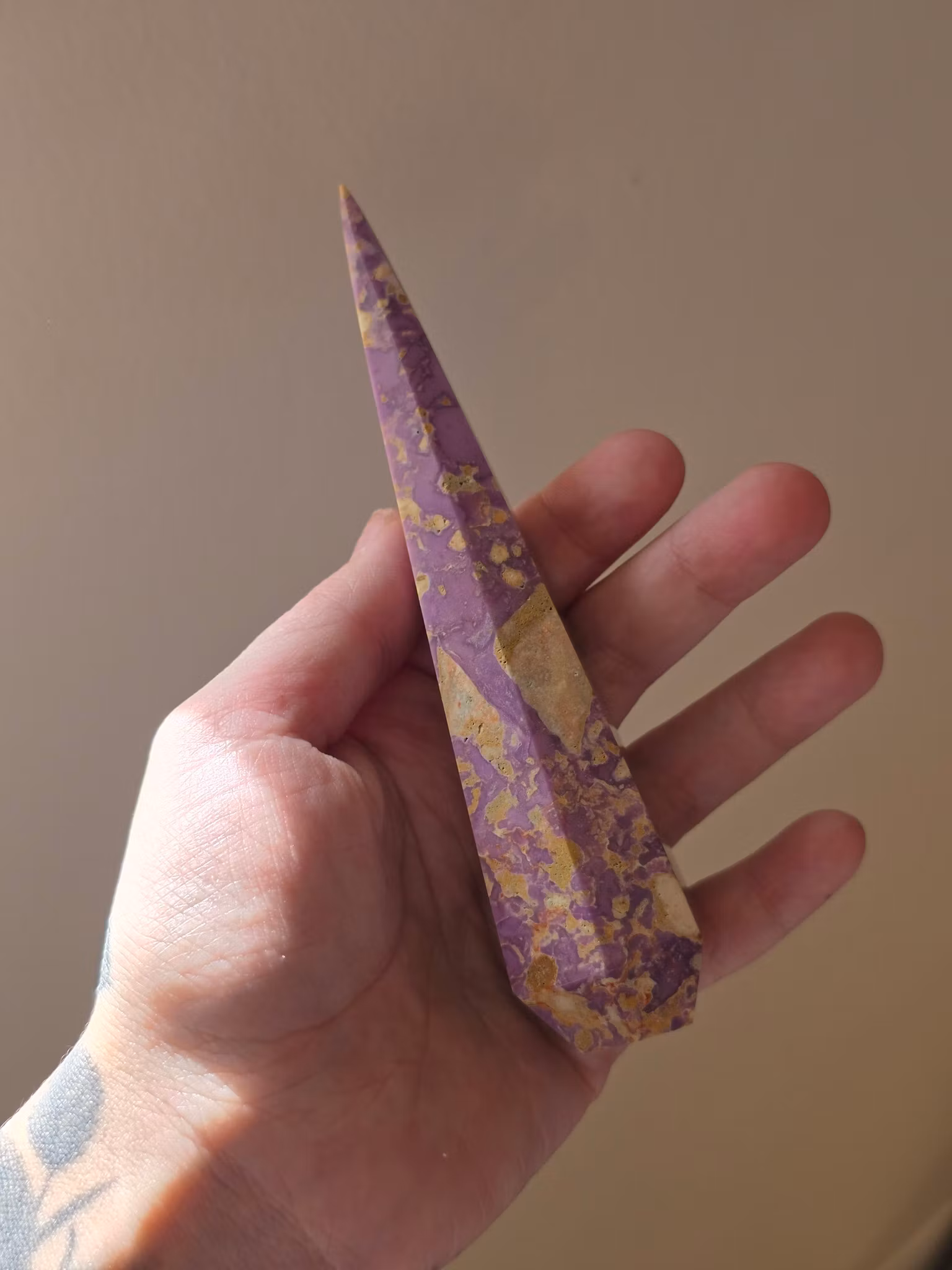 Polerad Fosfosiderit Diamant Spets