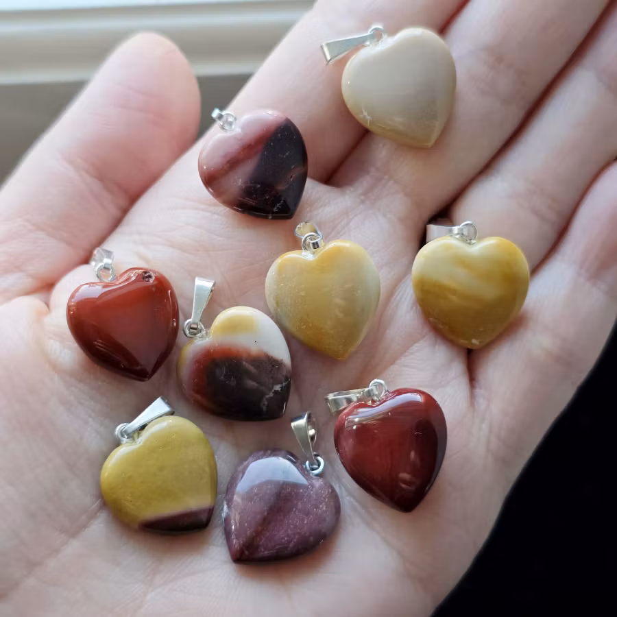 Hänge Mookait Jaspis Hjärta Valbara