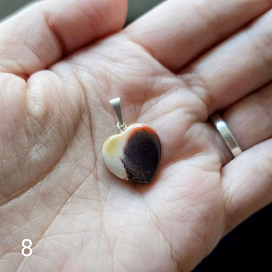 Hänge Mookait Jaspis Hjärta Valbara