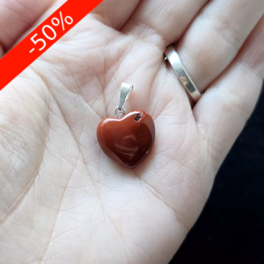 Hänge Mookait Jaspis Hjärta