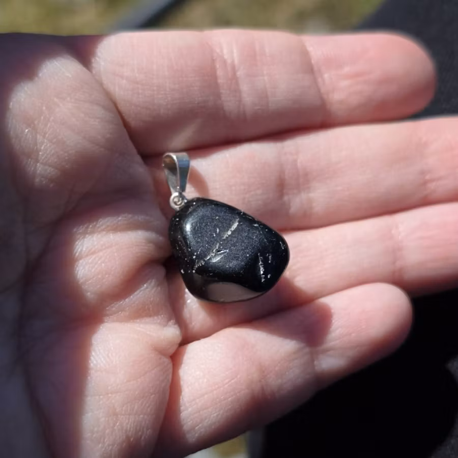 Hänge Svart Sten ev Onyx , Obsidian, Turmalin nr 1