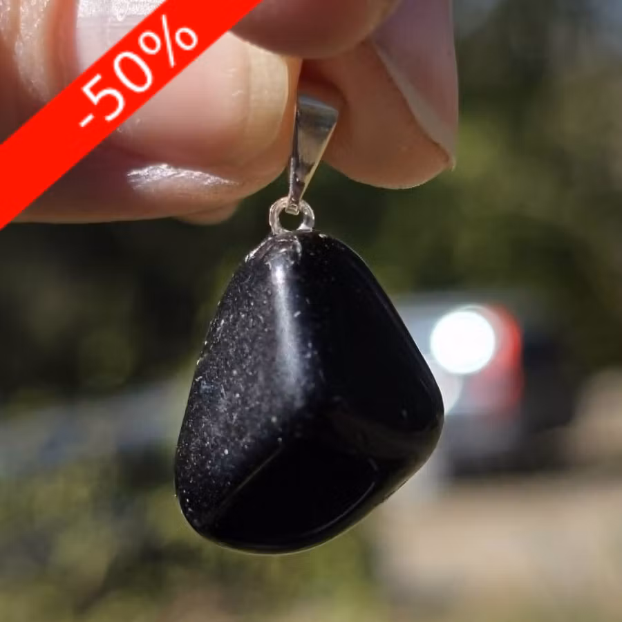 Hänge Svart Sten ev Onyx , Obsidian, Turmalin nr 1