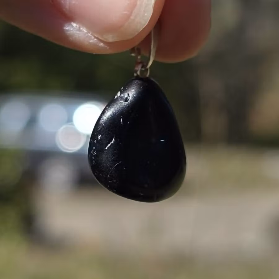 Hänge Svart Sten ev Onyx , Obsidian, Turmalin nr 2