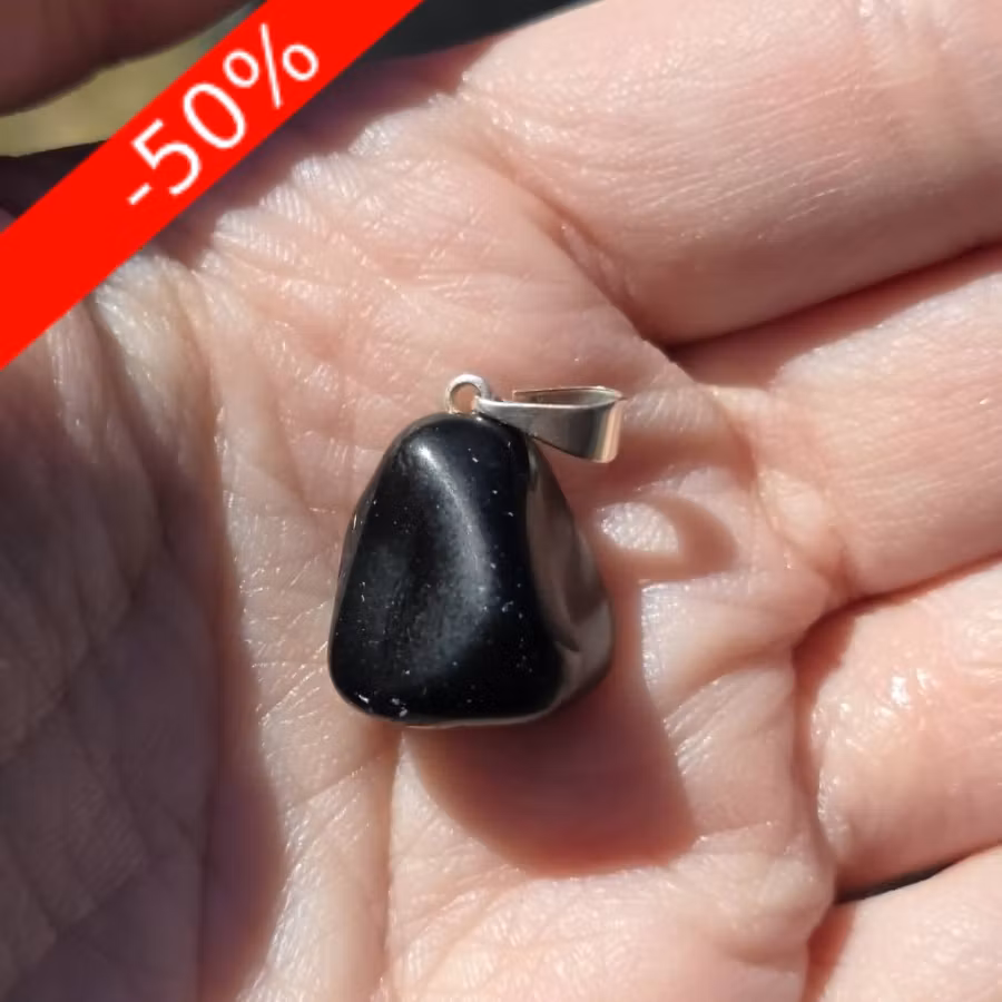Hänge Svart Sten ev Onyx , Obsidian, Turmalin nr 2