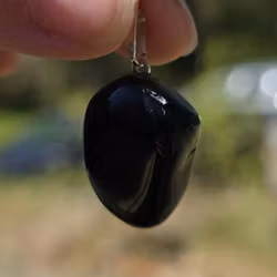 Hänge Svart Sten ev Onyx , Obsidian, Turmalin nr 3