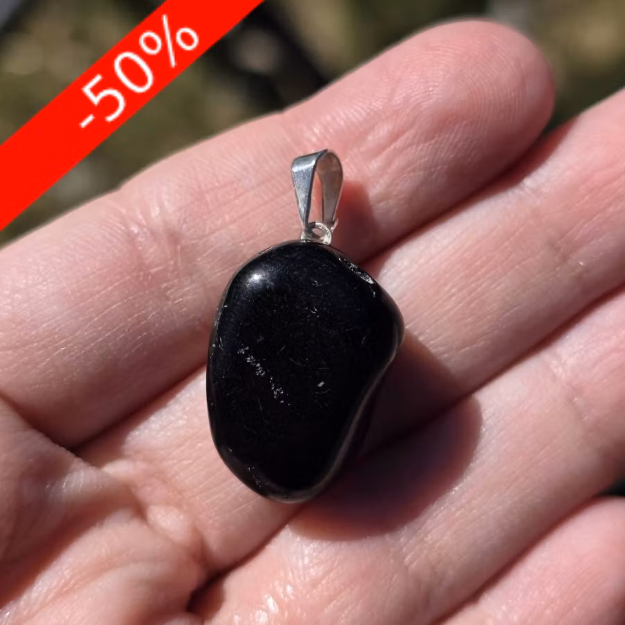 Hänge Svart Sten ev Onyx , Obsidian, Turmalin nr 3