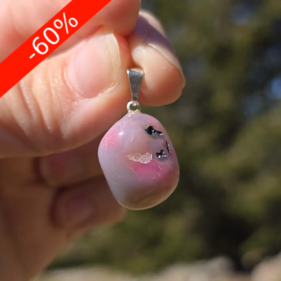 Färgad Rosa Agat Hänge Nr 7