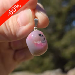 Färgad Rosa Agat Hänge Nr 7