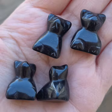 Björn Obsidian Katt 2 cm