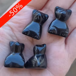 Björn Obsidian Katt 2 cm