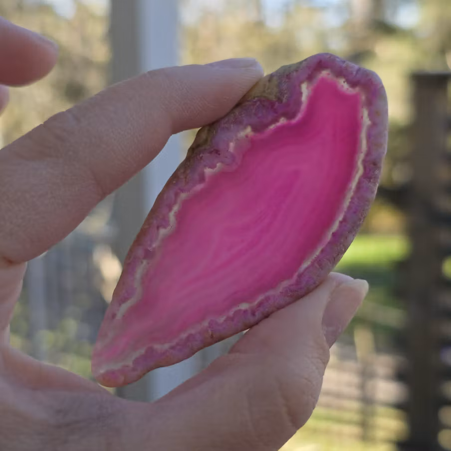 Mini Rosa Agatplatta