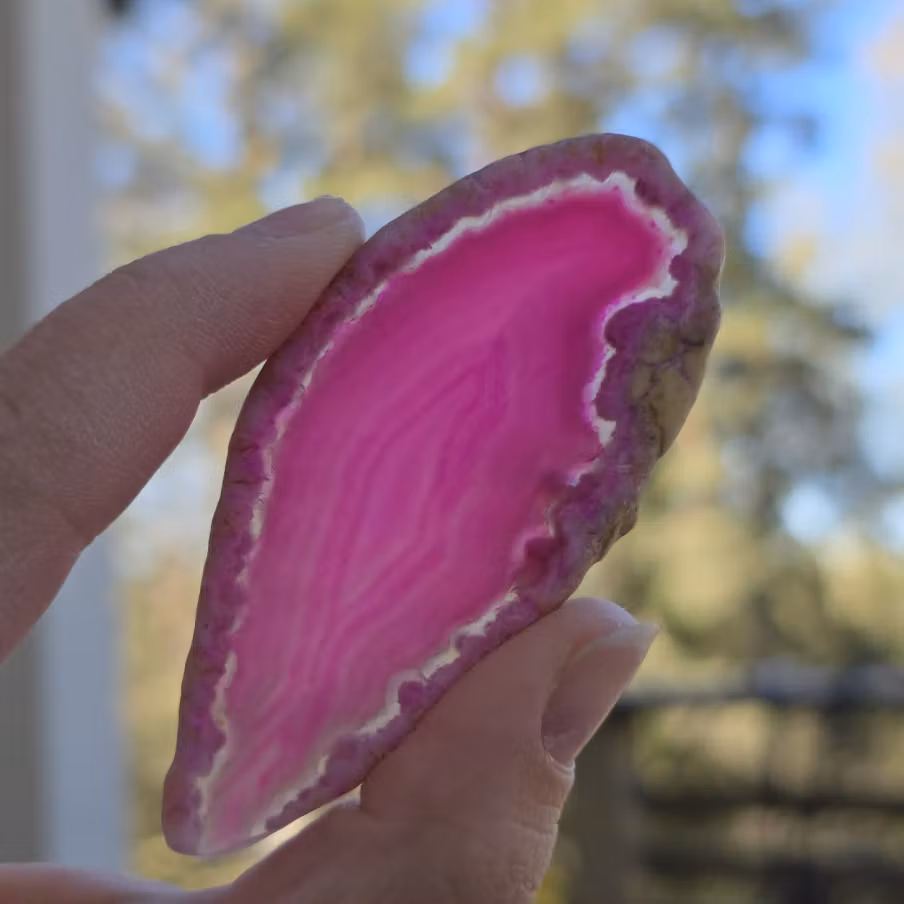 Mini Rosa Agatplatta