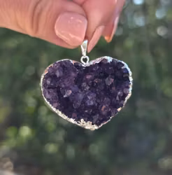 Hänge Ametist Hjärta Druzy nr 1