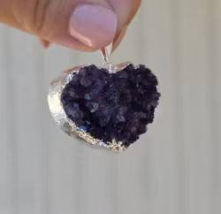 Hänge Ametist Hjärta Druzy nr 1