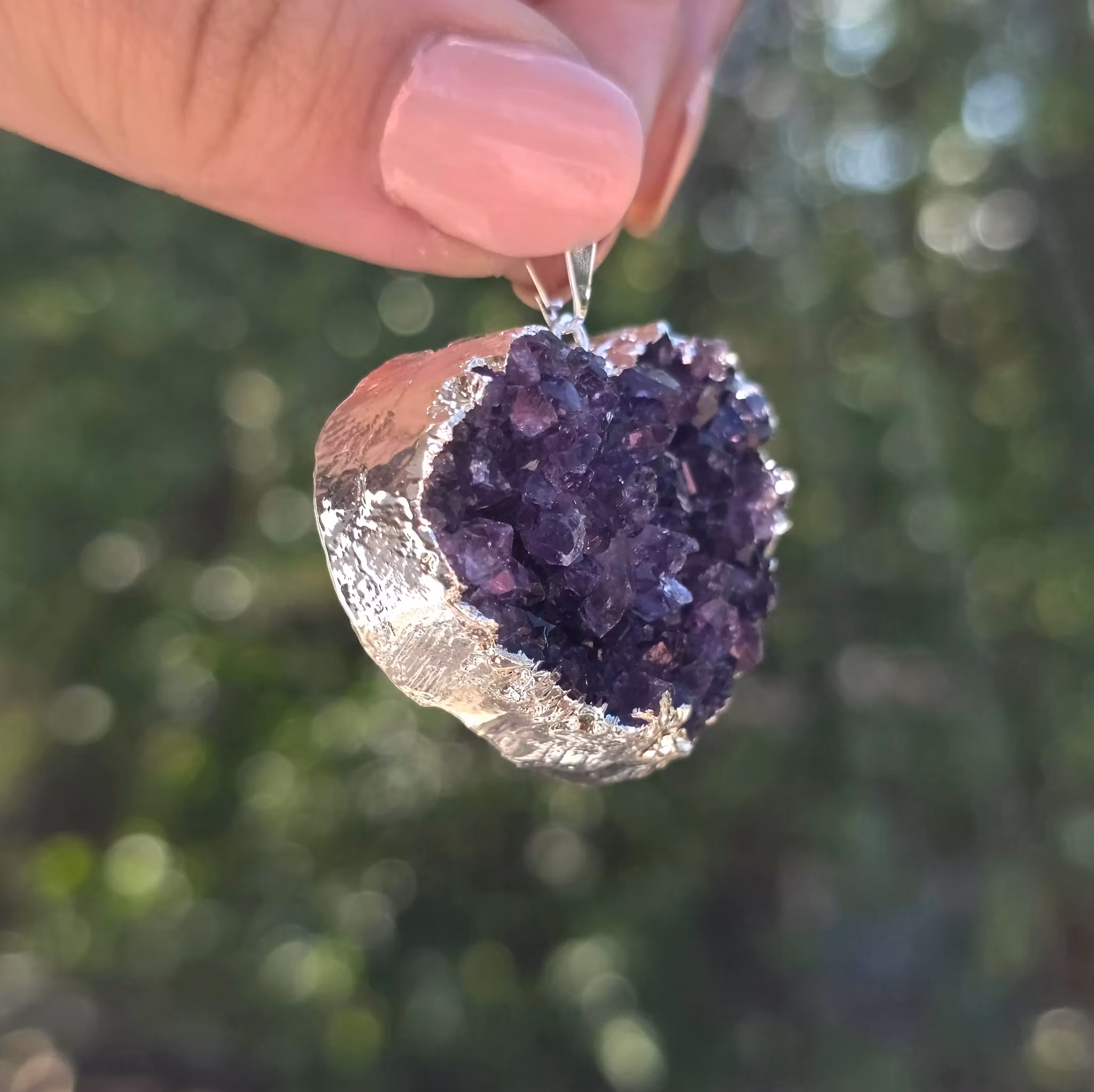 Hänge Ametist Hjärta Druzy nr 1