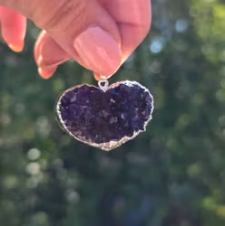 Hänge Ametist Hjärta Druzy nr 2