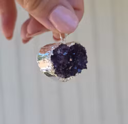 Hänge Ametist Hjärta Druzy nr 2