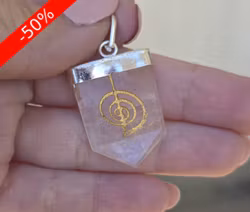 Hänge Cho Ku Rei Reiki Symbol Rosenkvarts
