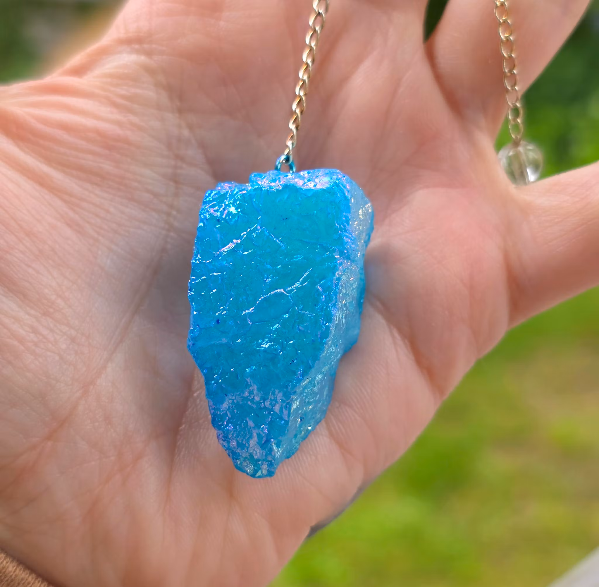 Blå Aqua Aura Pendel