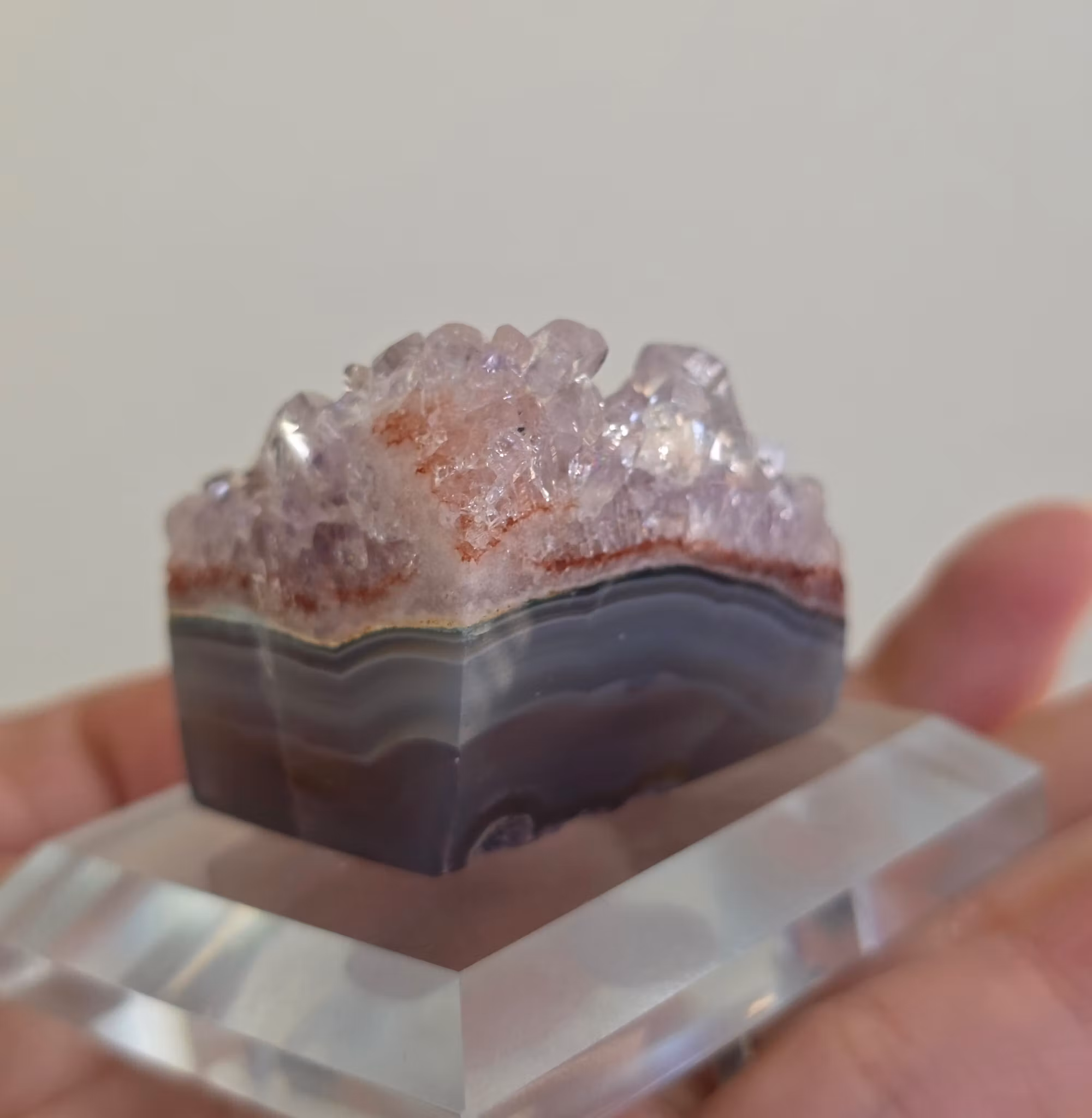 Rosa Ametist Agat Mini Druzy Bit