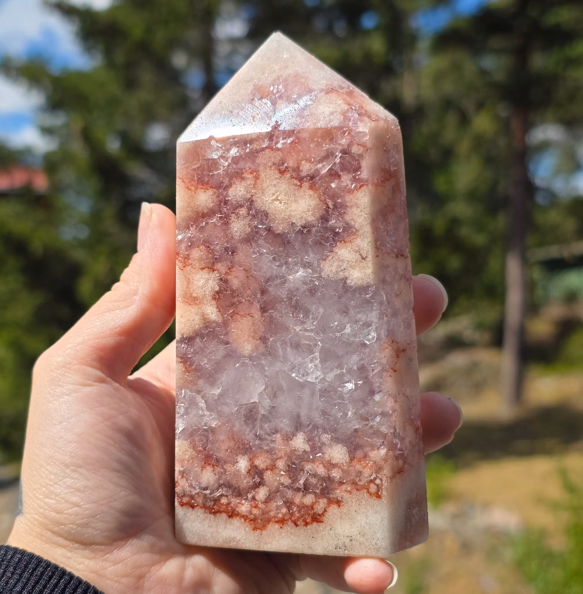 Rosa Ametist Druzy Torn 458 gram
