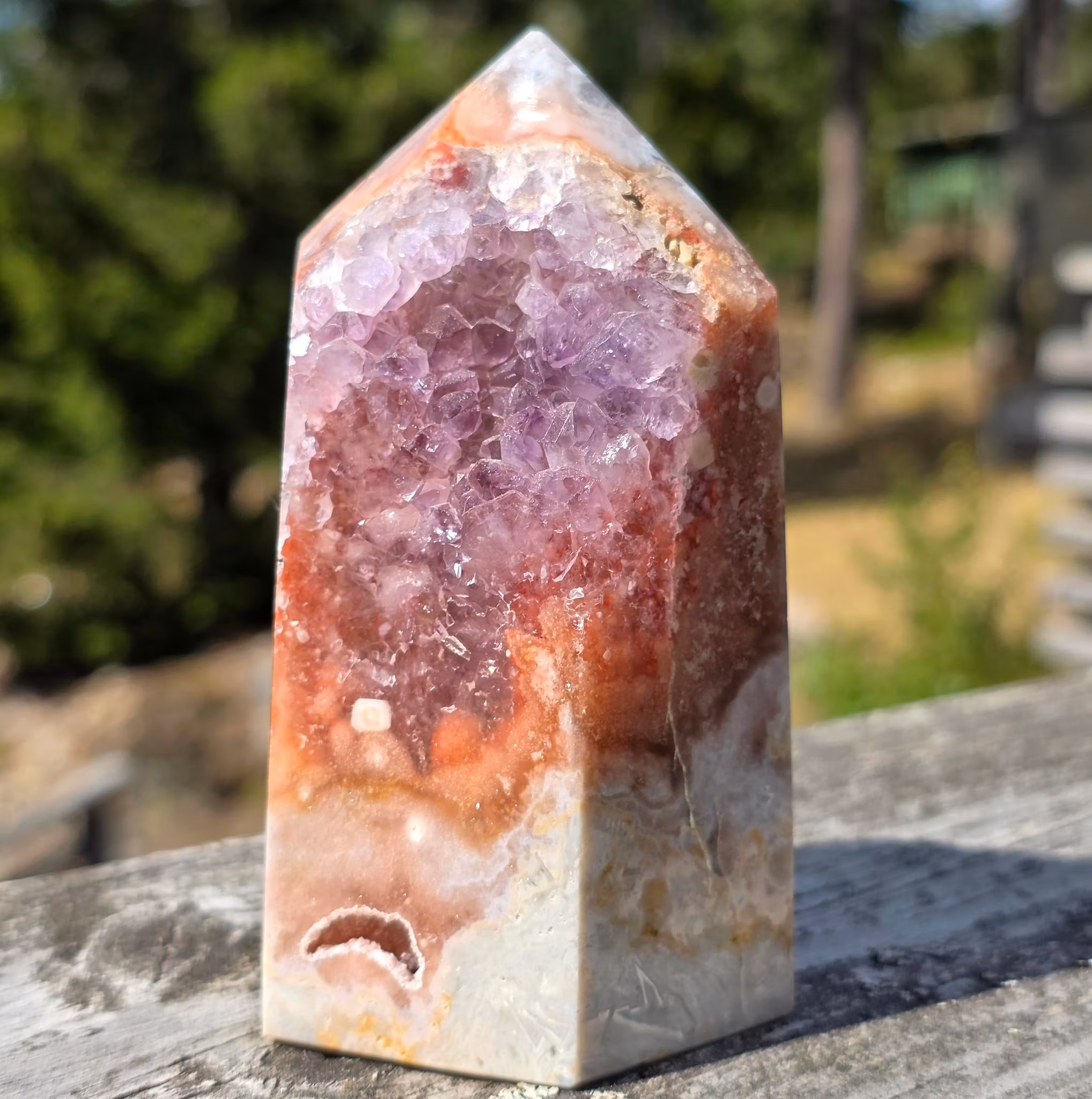 Otroligt Rosa Ametist Torn Crazy Lace Agat 524 gram