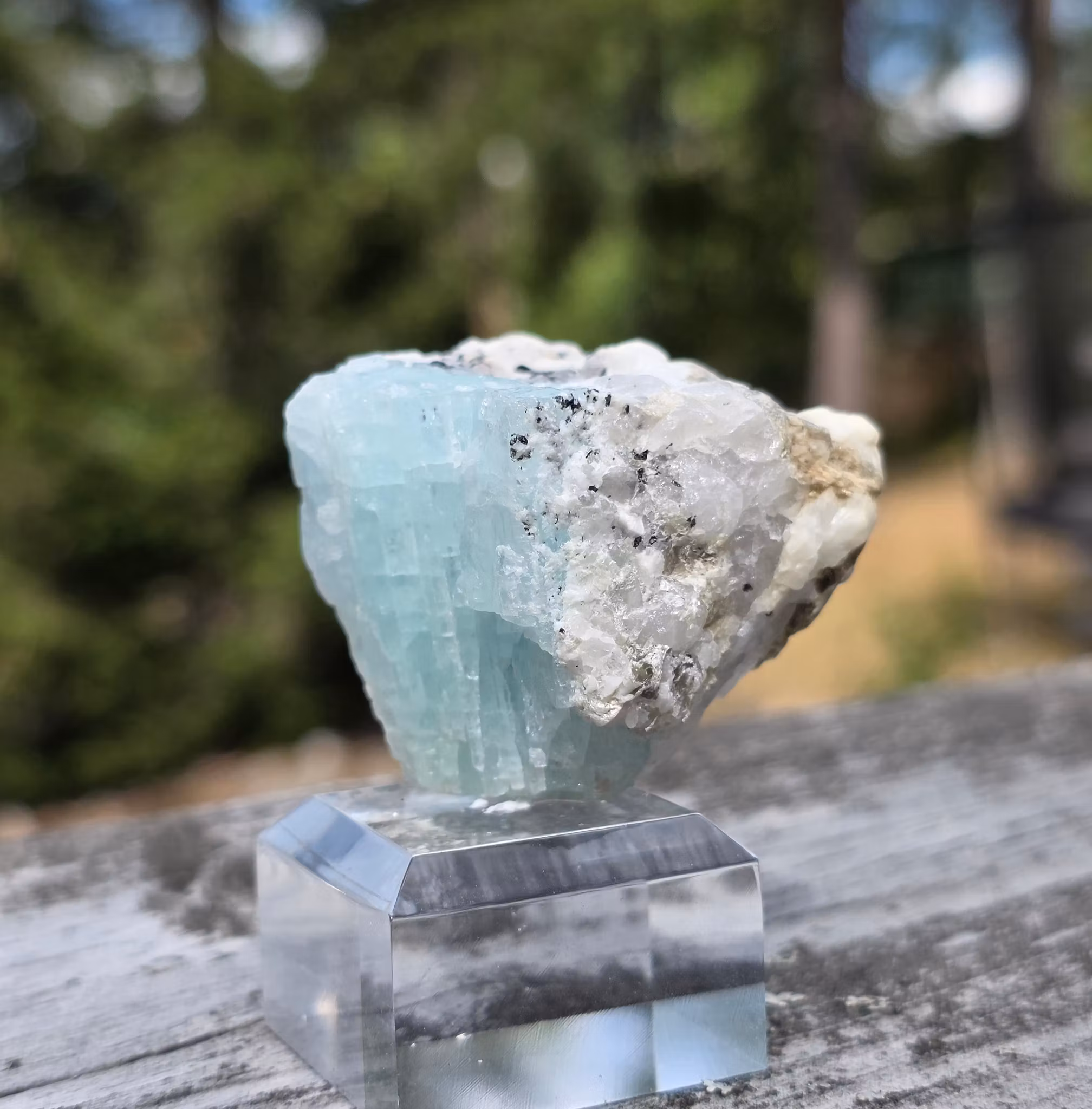 Rå Akvamarin Med Mica, Turmalin & Albit, Skardu Pakistan 301 ct