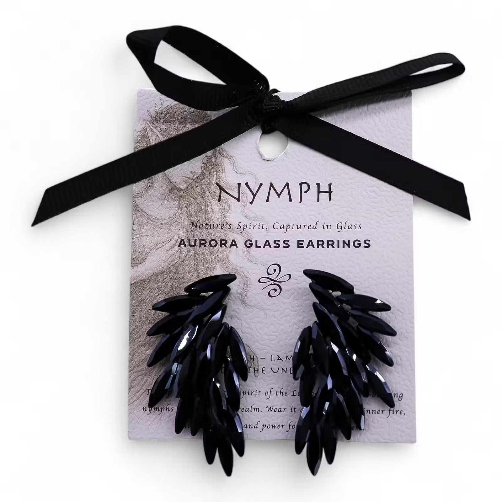 Nymph Örhänge Lampadvingar Kolsvarta