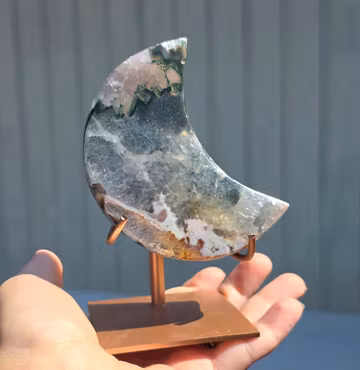 Rosa Ametist Måne Med Jasper