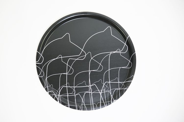 63078 BRICKA RUND DALAHÄST GRÅ 38 CM/ TRAY ROUND 38 CM