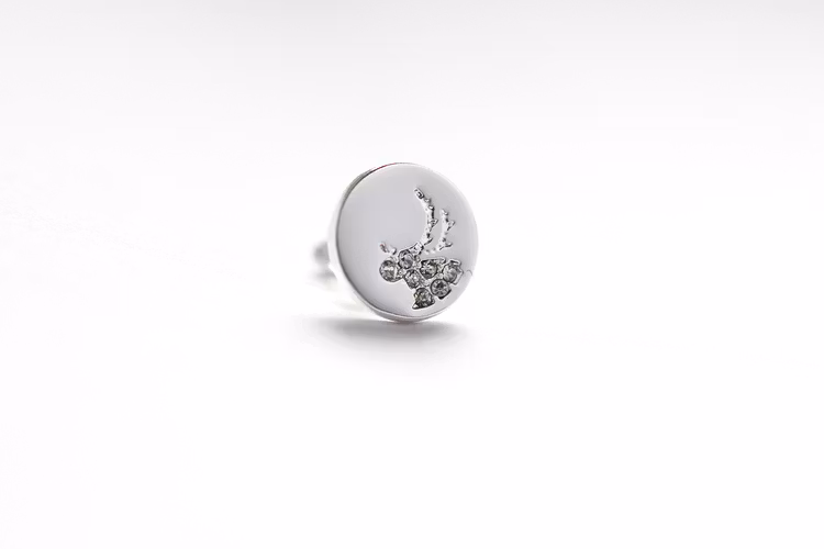63114 Örhänge, Nordic Crystal, silver/ Stick ear, nordic Crystal