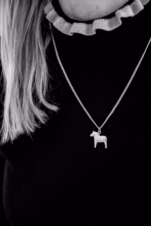 62922, Halsband, Dalahäst, 42cm, silver/ Necklace, Dalahorse, silver