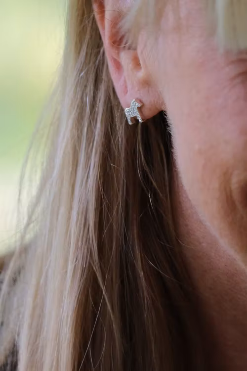 62948, Örhänge, Nordic Crystal, Dalahäst silver/ Stick ear Dalahorse silver