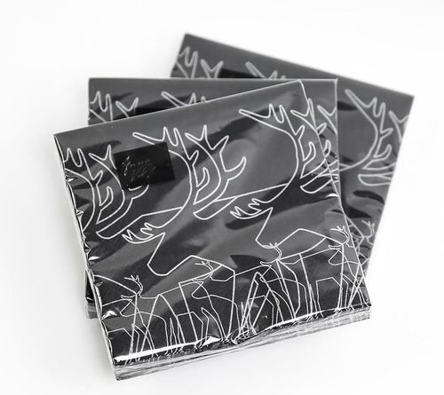 63073 SERVETTER/NAPKINS 33X33 REINDEER GREY