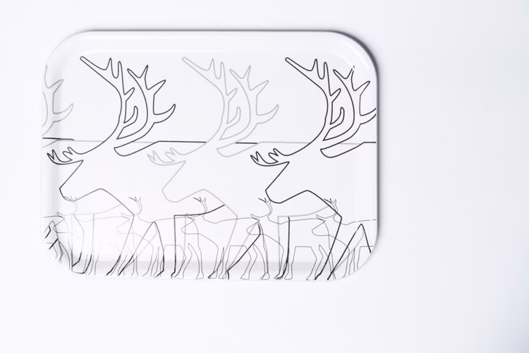 62687 BRICKA REN  VIT 27X20 CM/TRAY REINDEER