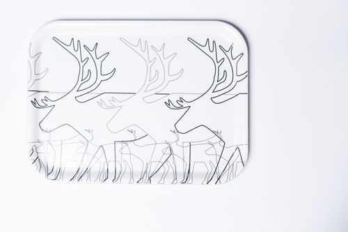 62687 BRICKA REN  VIT 27X20 CM/TRAY REINDEER