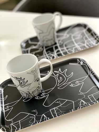 63143 BRICKA REN GRÅ 27X20CM/ TRAY REINDEER