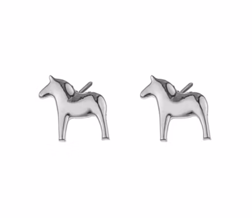 62916, Örhänge, Dalahäst, silver/Stick ear, Dalahorse, silver
