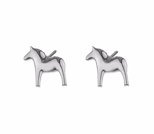 62916, Örhänge, Dalahäst, silver/Stick ear, Dalahorse, silver