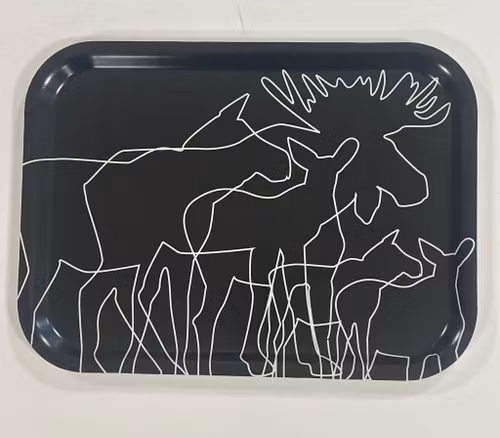 BRICKA/ TRAY ÄLG, GRÅ 27X20 CM