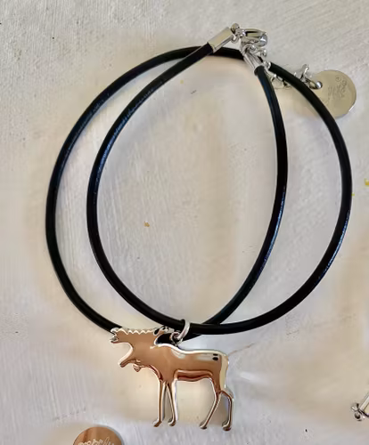 63162, Läderhalsband 42cm, Älg
