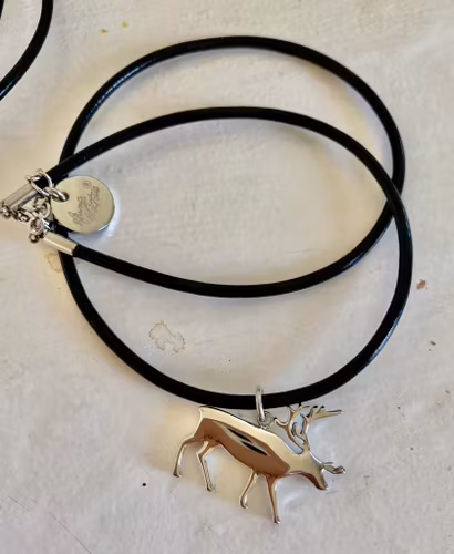 63161, Läderhalsband 42cm, Ren