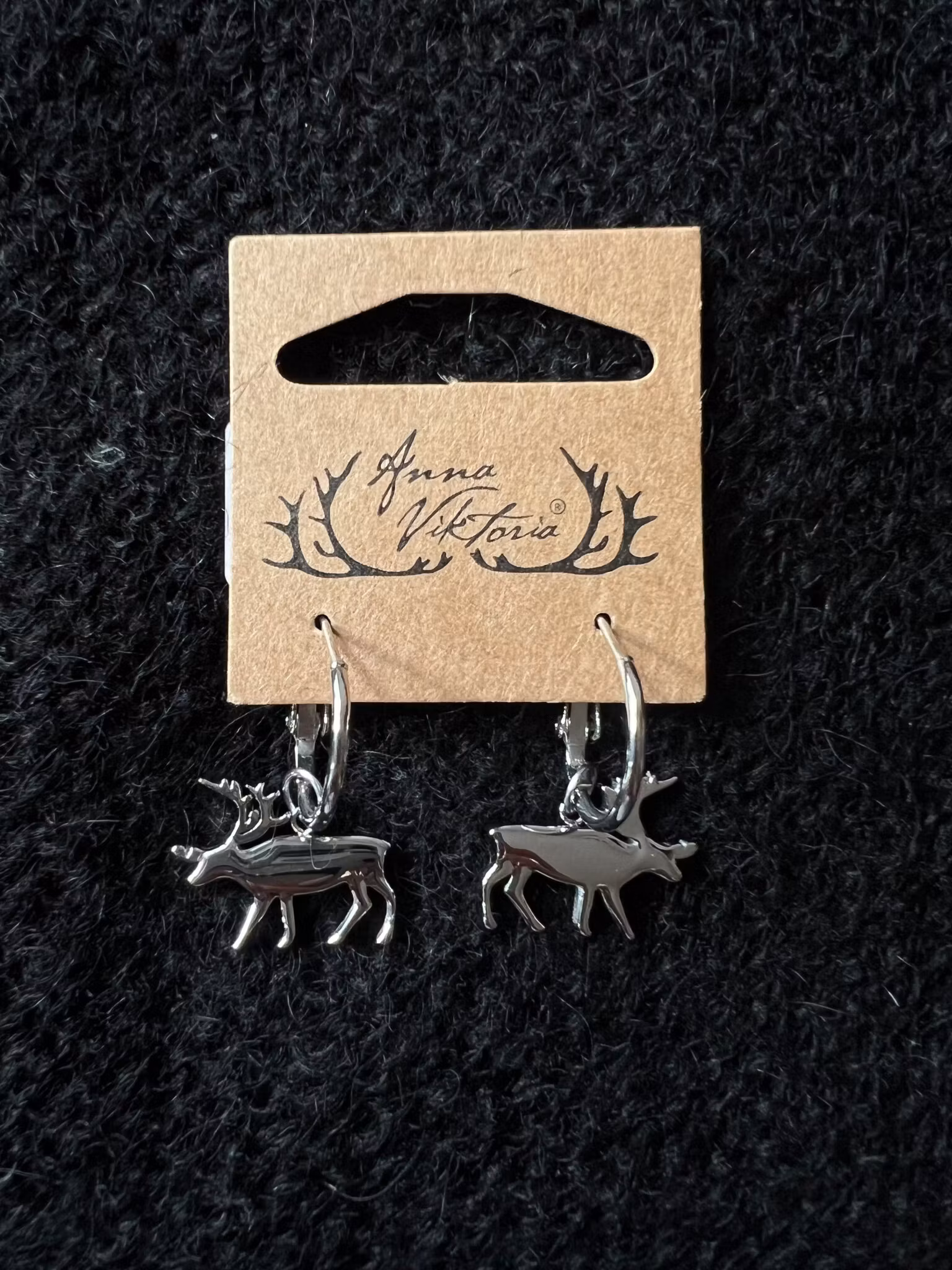 63151,Runda öhängen m. ren-berlock, silver/Round ear, reindeer