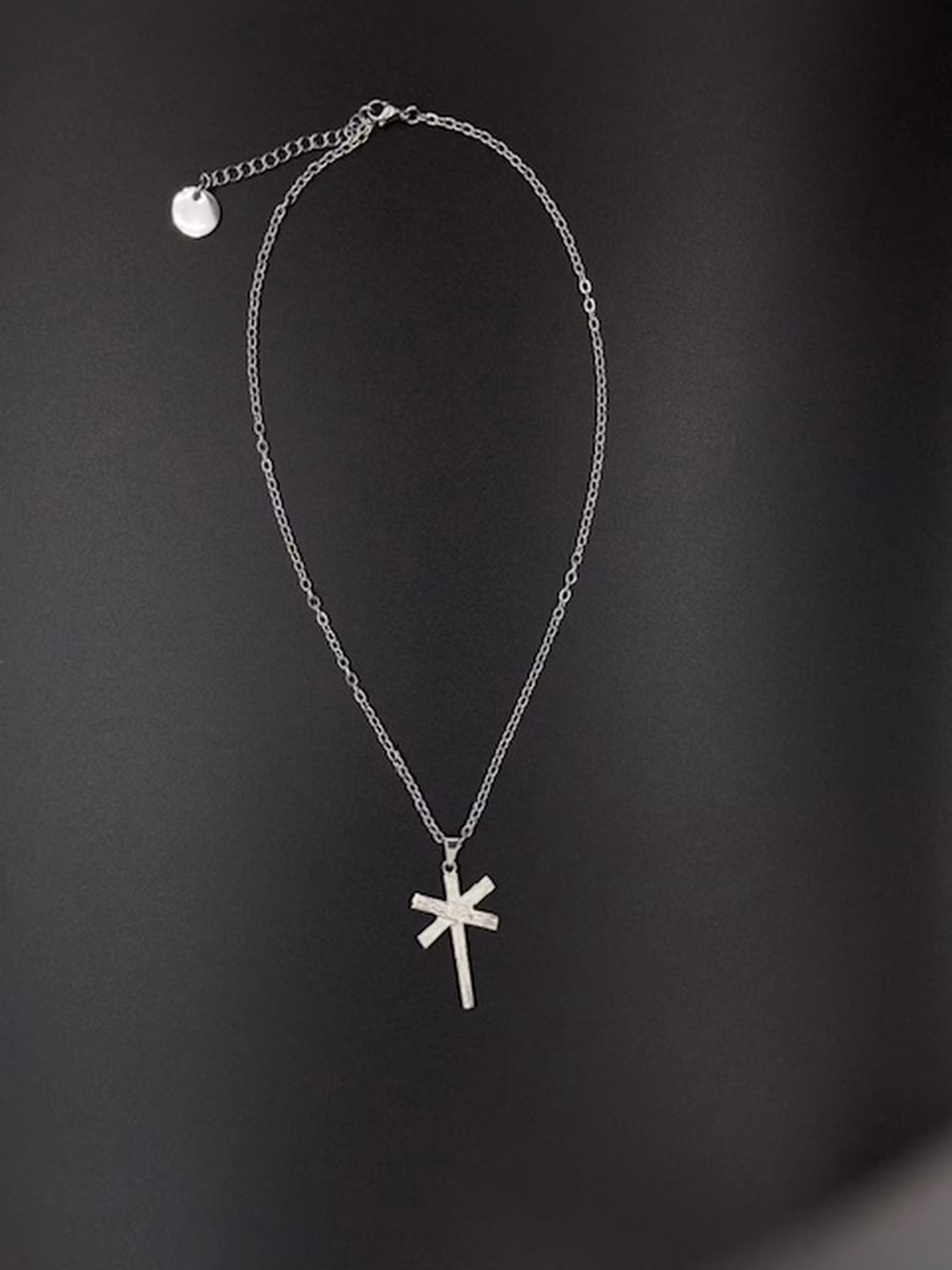 63218, Halsband Ledkryss Silver