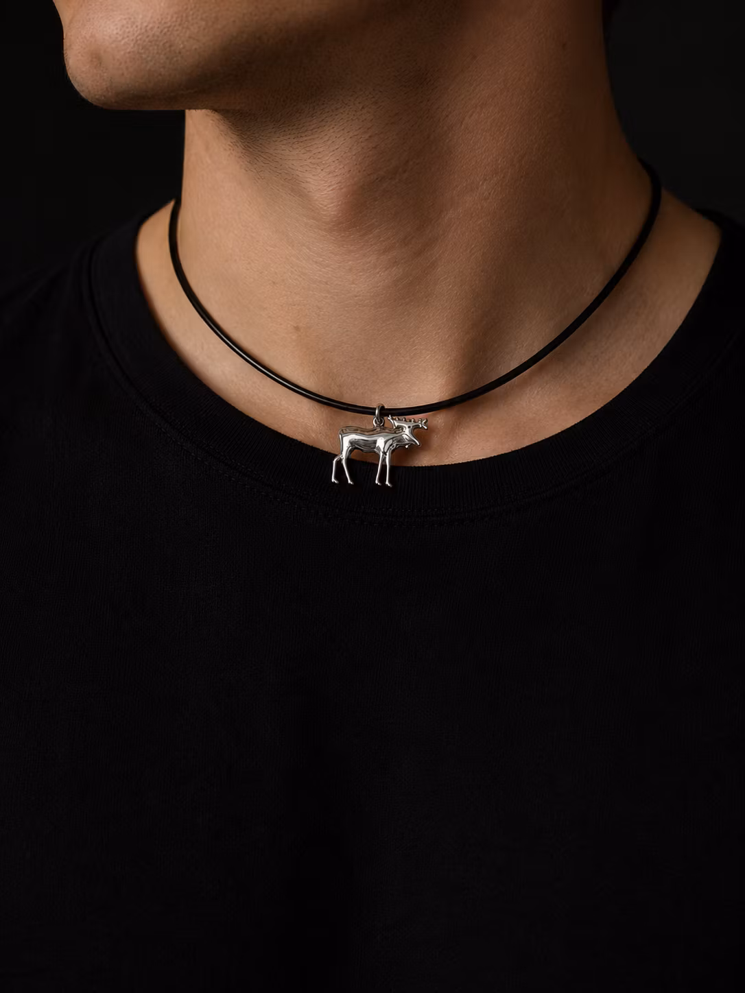 63162, Läderhalsband 42cm, Älg
