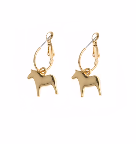 62917, Örhänge, Dalahäst, guld/Stick ear, Dalahorse, gold