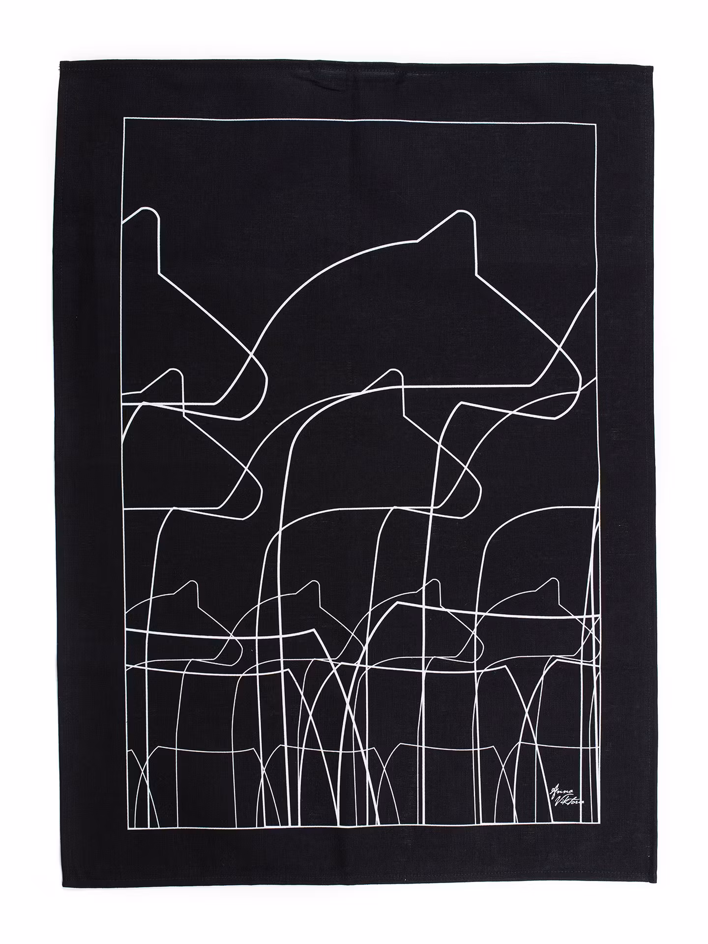 62824 KÖKSHANDDUK DALAHÄST SVART/ KITCHEN TOWEL