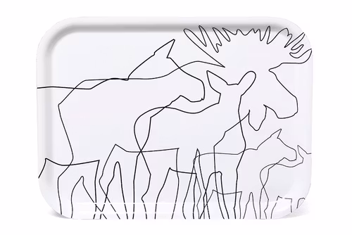 62689 BRICKA/ TRAY, ÄLG,  VIT 27X20 CM