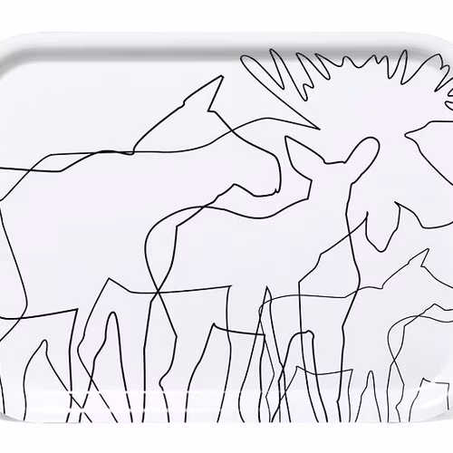 62689 BRICKA/ TRAY, ÄLG,  VIT 27X20 CM