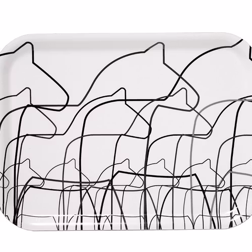 84446 DALAHÄST BRICKA VIT 27X20 CM/TRAY DALAHORSE